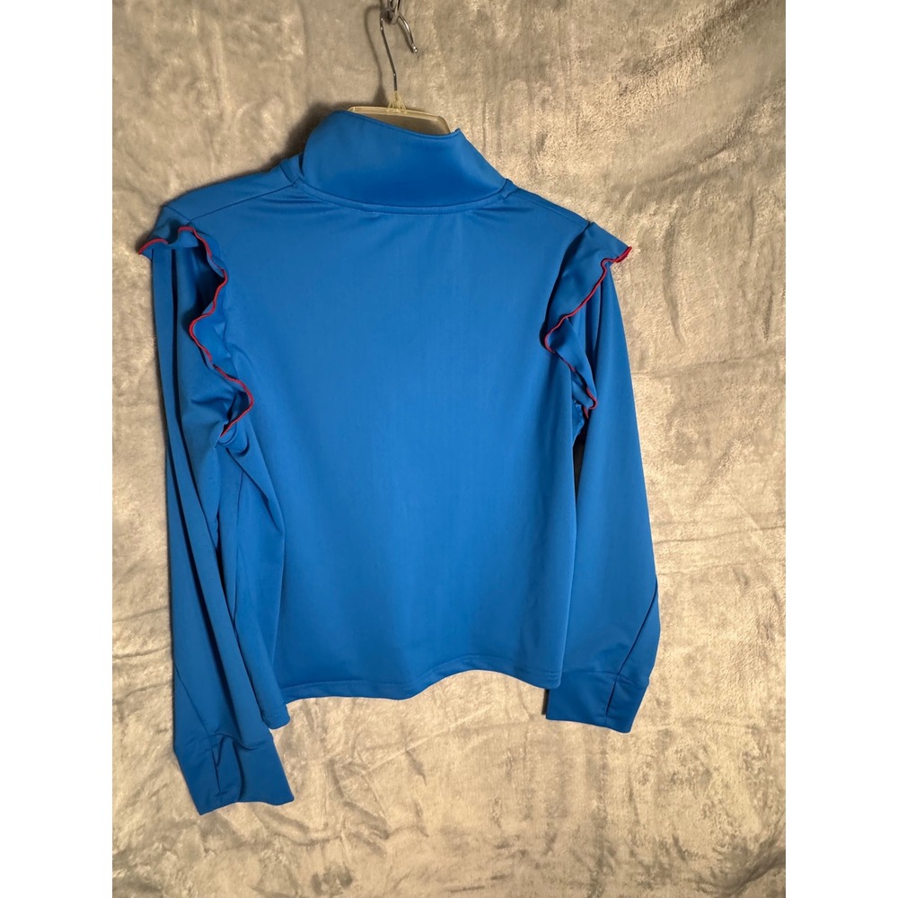 Smith & Quinn Grayson Ole Miss NWT Zip Pullover Powder Blue Ruffle Womens 
M - Picture 9 of 14